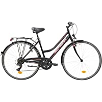 F.lli Schiano Voyager Bicicleta Trekking- Womens- Negro-Rojo- 28